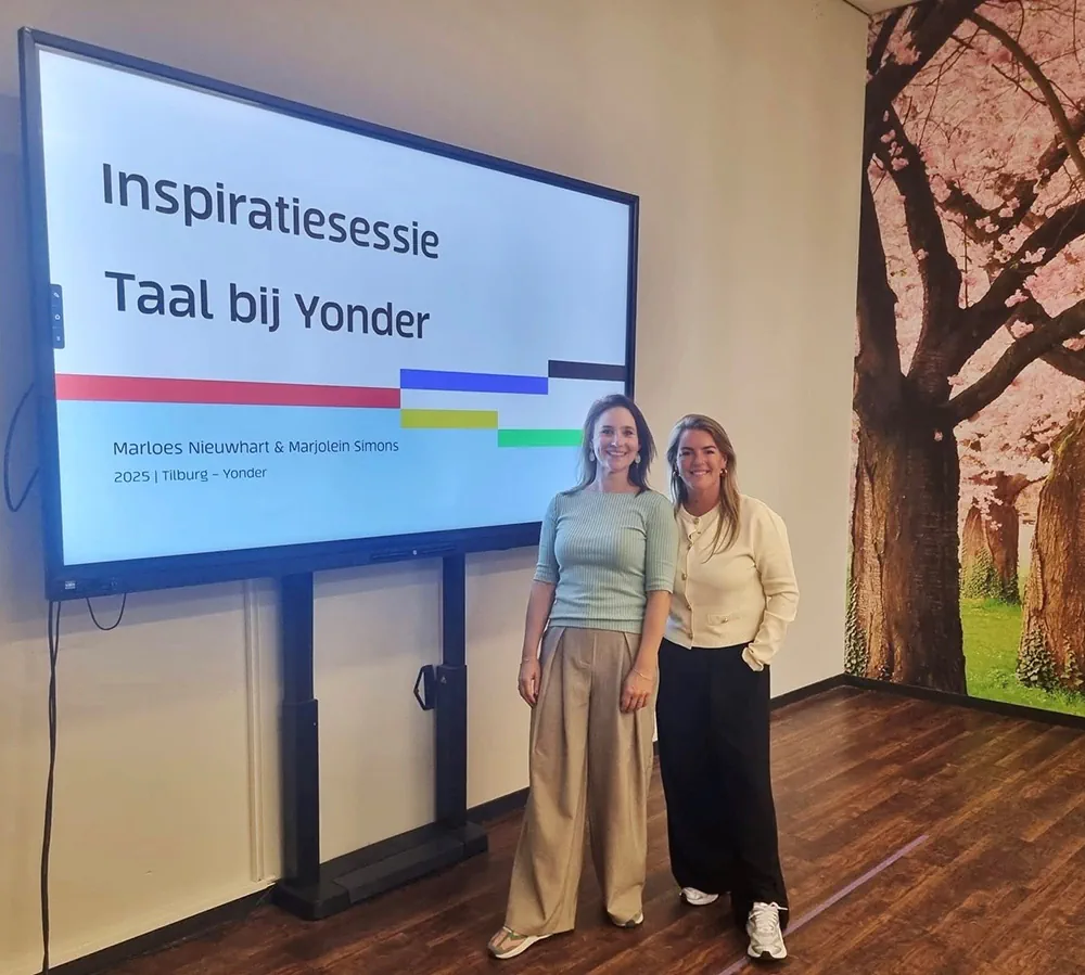 Inspiratiesessie Taal bij Yonder Docent Marloes en Marjolein organiseren inspiratiesessie Taal bij Yonder
